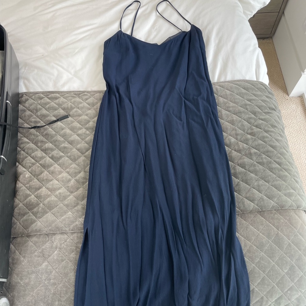 Jcrew navy long slip dress